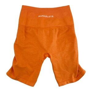 Alphalete Amplify Seamless Biker Shorts Orange S | Scrunch Butt High Rise
